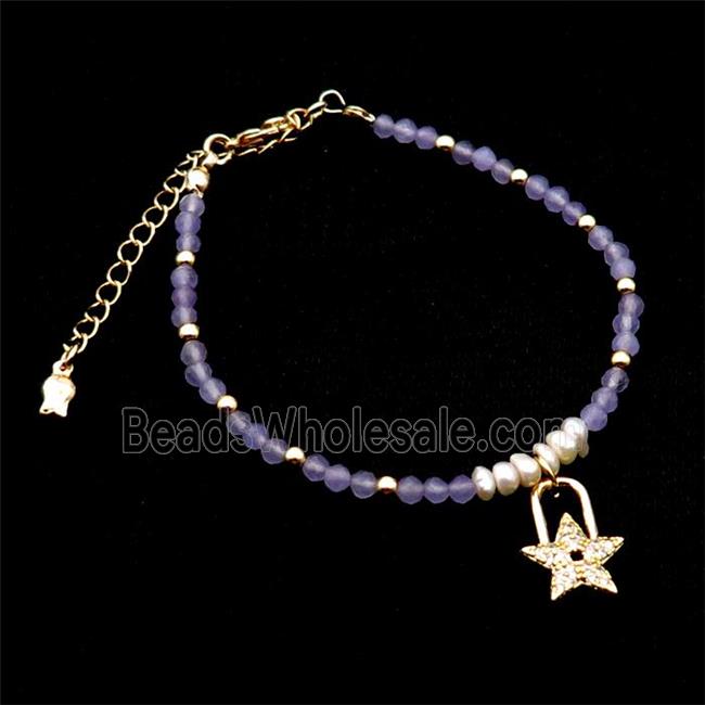 Amethyst Bracelet With Pearl