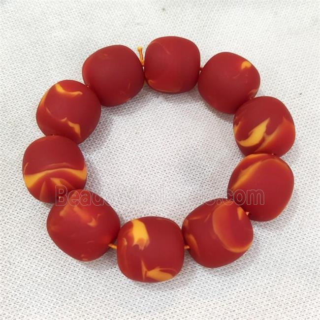 Resin Bracelet Stretchy Red