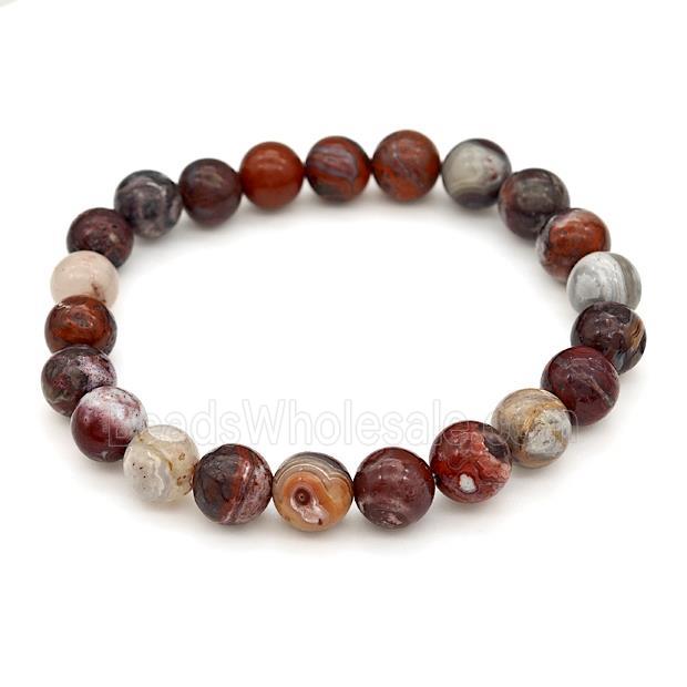 Natural Mexican Crazy Lace Agate Bracelets Stretchy