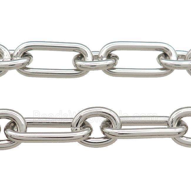 Aluminium Paperclip Chain Platinum Plated