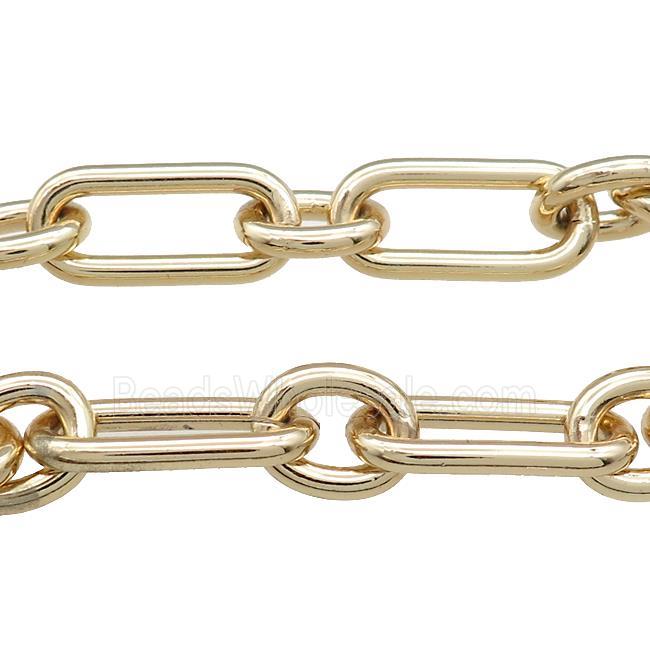 Aluminium Paperclip Chain Gold Plated