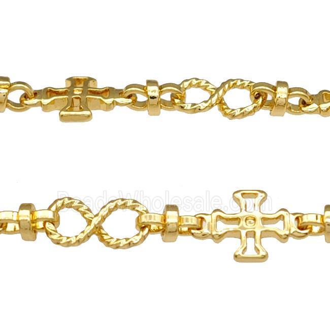 Copper Chain Infinity Cross Gold Plated