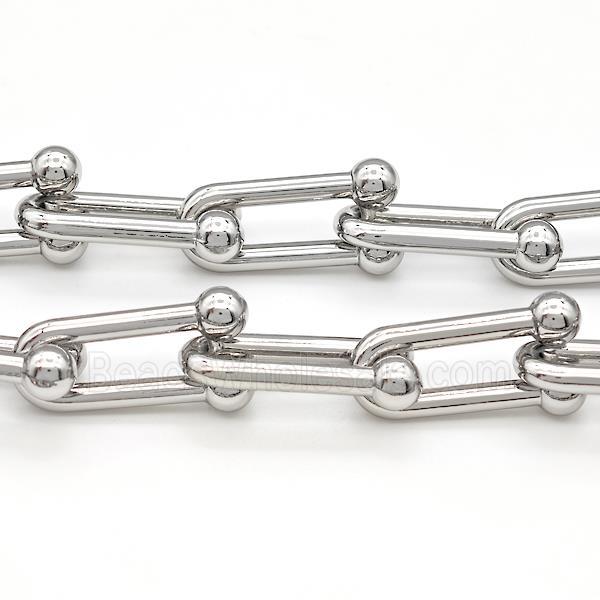 Alloy Chain U-Shape Platinum Plated
