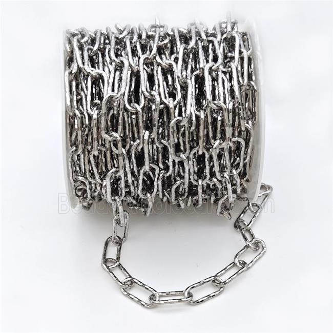 Copper Paperclip Chain Platinum Plated