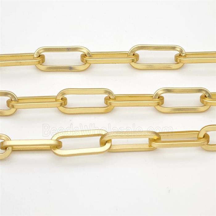 Copper Paperclip Chain Matte Gold Plated