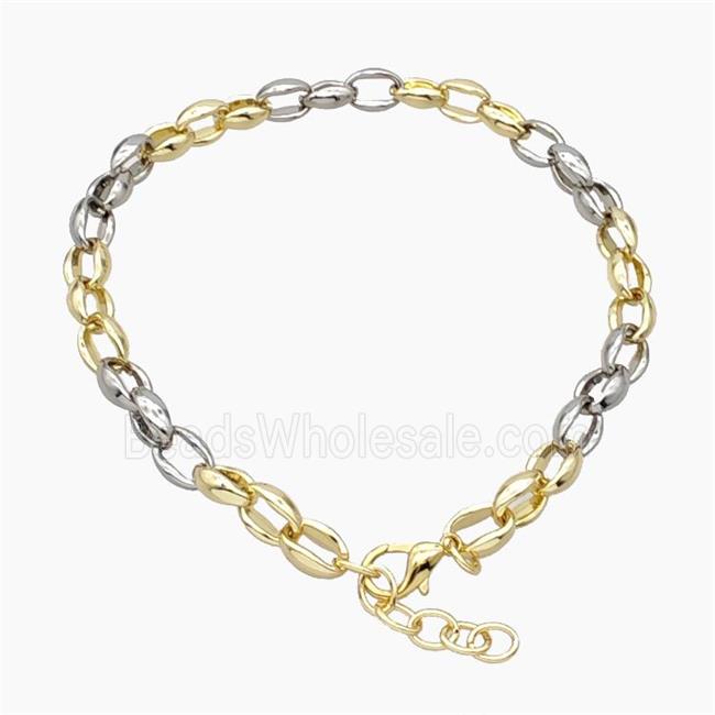 Aluminum Chain Necklace Gold Plated
