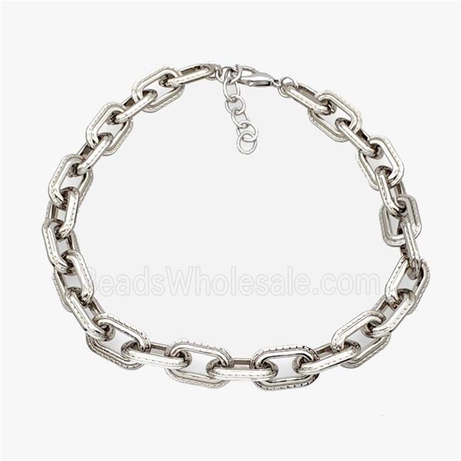 Aluminum Chain Necklace Platinum Plated