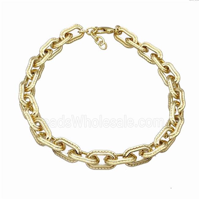 Aluminum Chain Necklace Gold Plated