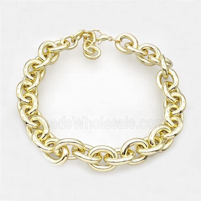 Aluminum Chain Necklace Gold Plated