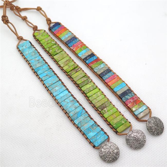Imperial Jasper bracelet, Adjustable, mixed