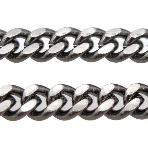 copper curb chain, black gunmetal plated