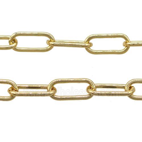 copper paperclip chain, gold plated