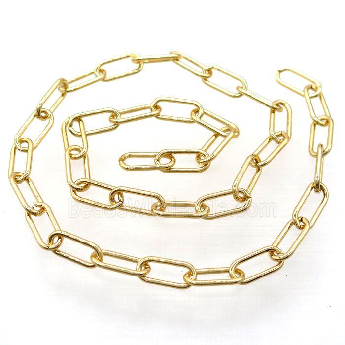 copper paperclip chain, gold plated