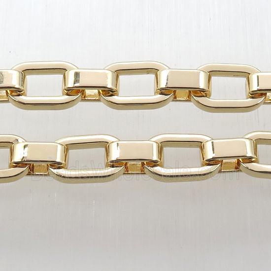 Alloy Rolo Chain, lt.gold plated