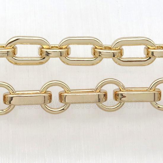 Alloy Rolo Chain, lt.gold plated