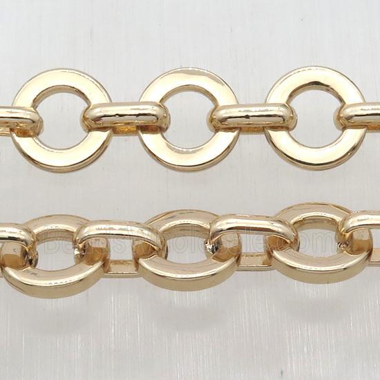 Alloy Chain, circle, lt.gold plated