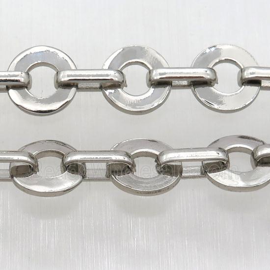 Alloy Chain, circle, platinum plated