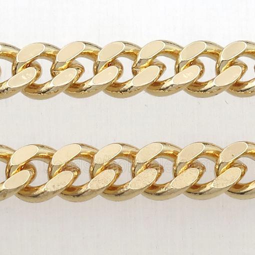 Iron curb chain, lt.gold plated