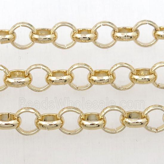 Iron Rolo Chain, gold plated