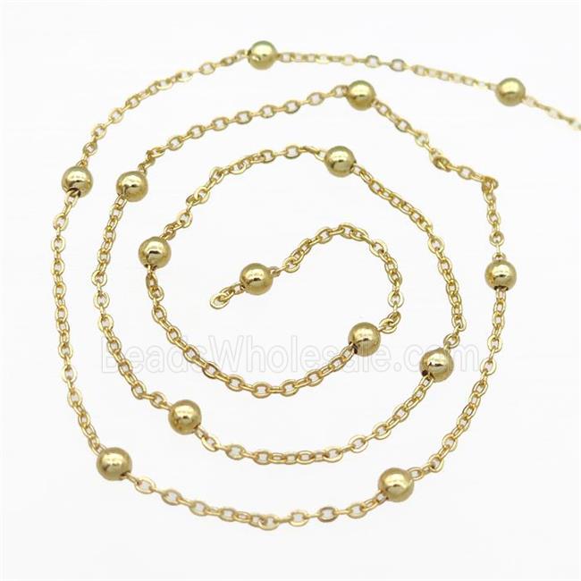 copper ball chain, gold plated