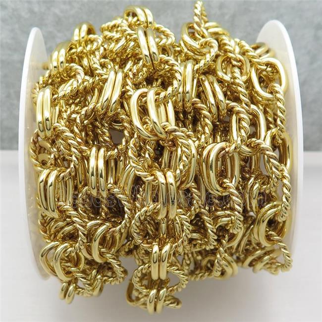 copper chain, iron link, gold plated