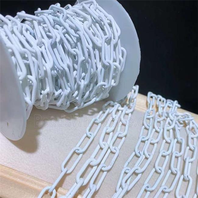 copper paperclip chain with white fireLacquered