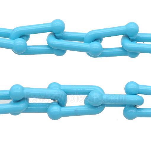 Alloy U-shape Chain with fire blue lacquered