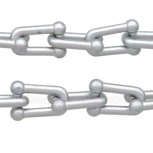 Alloy U-shape Chain with fire gray lacquered