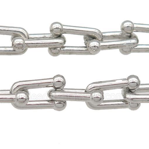Alloy U-shape Chain, platinum plated