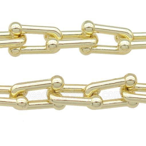 Alloy U-shape Chain, gold plated
