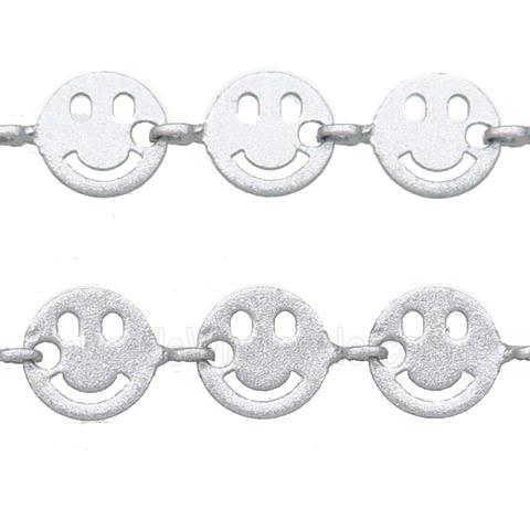 Copper Emoji smileface Chain with fire gray lacquered