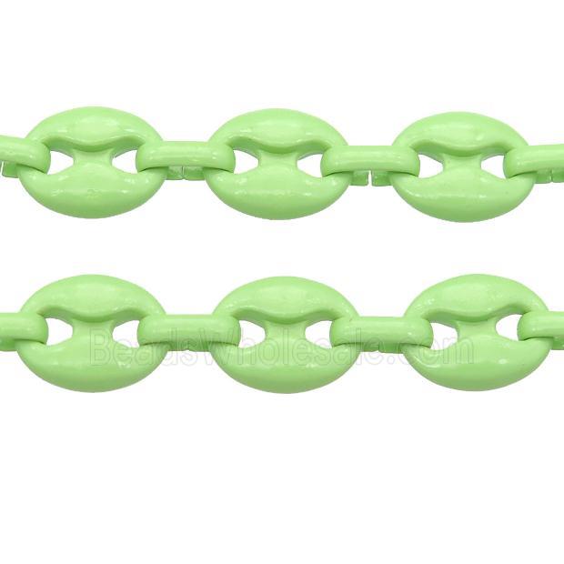Alloy Chain with fire olive lacquered, pignose