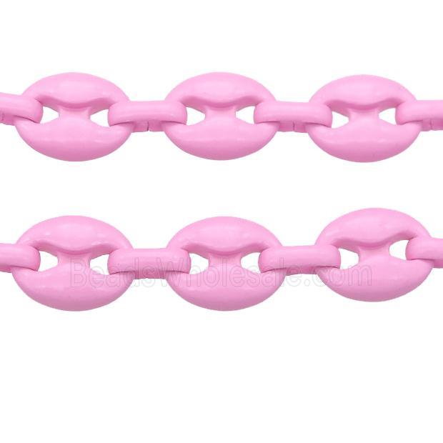 Alloy Chain with fire lt.pink lacquered, pignose