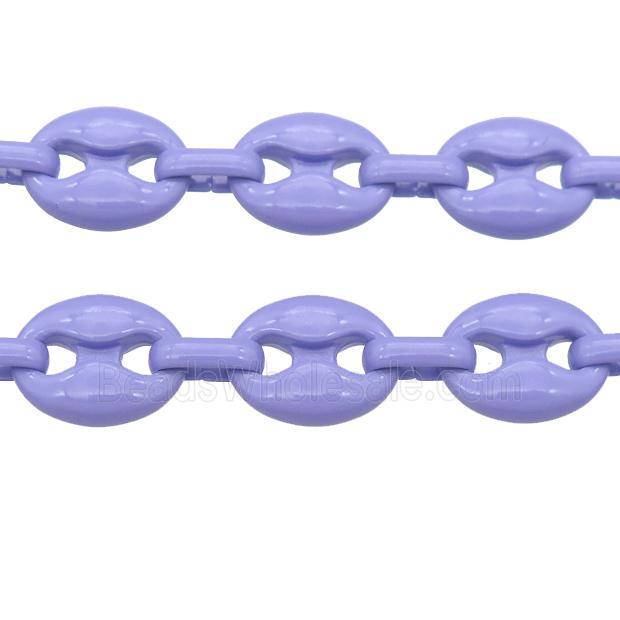 Alloy Chain with fire lavender lacquered, pignose