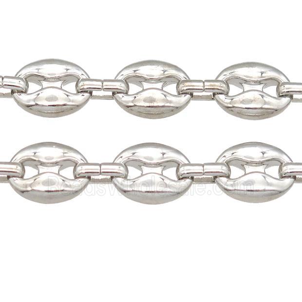 Alloy Chain pignose, platinum plated