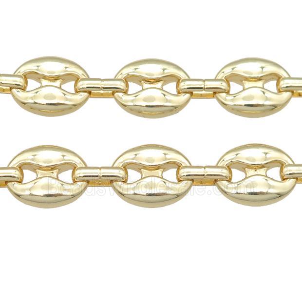 Alloy pignose Chain, gold plated