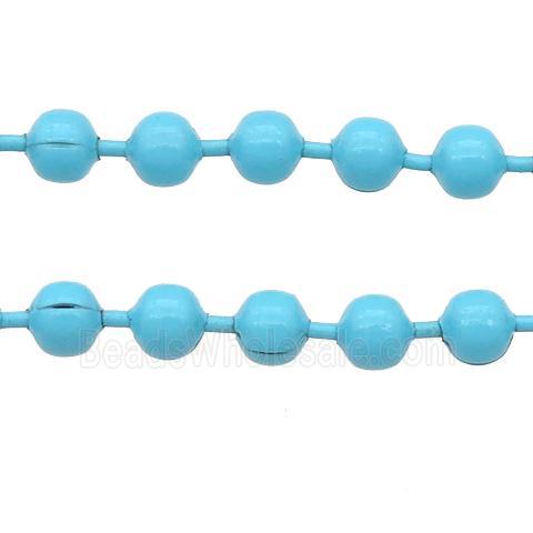 stainless Iron Ball Chain with fire blue lacquer
