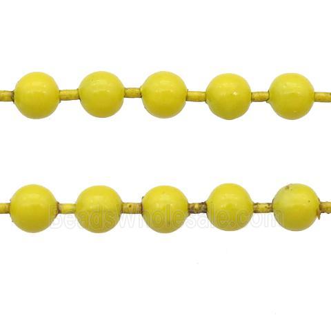 stainless Iron Ball Chain with fire yellow lacquer