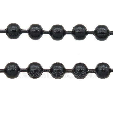 stainless Iron Ball Chain with fire black lacquered