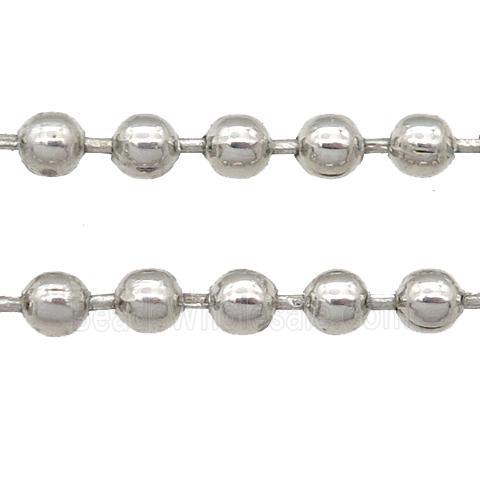stainless Iron Ball Chain, platinum plated