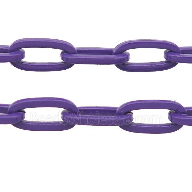 Alloy Paperclip Chain with fire purple lacquered