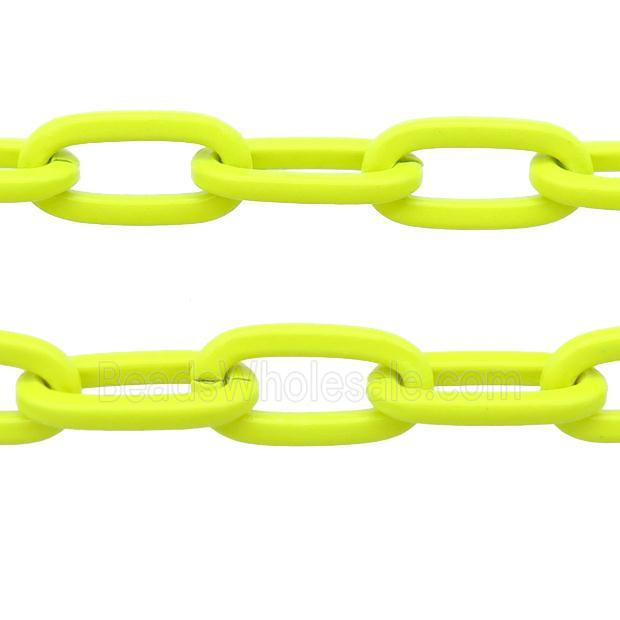 Alloy Paperclip Chain with fire nenoYellow lacquered