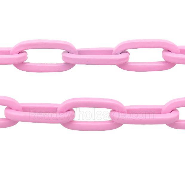 Alloy Paperclip Chain with fire lt.pink lacquered