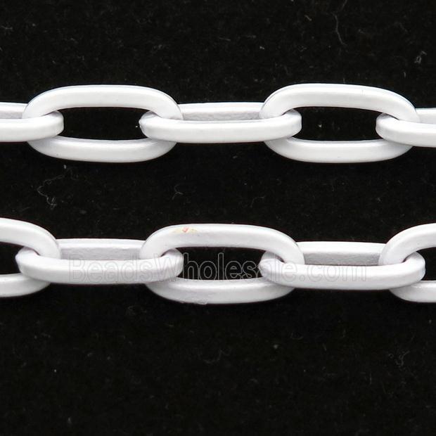 Alloy Paperclip Chain with fire white lacquered
