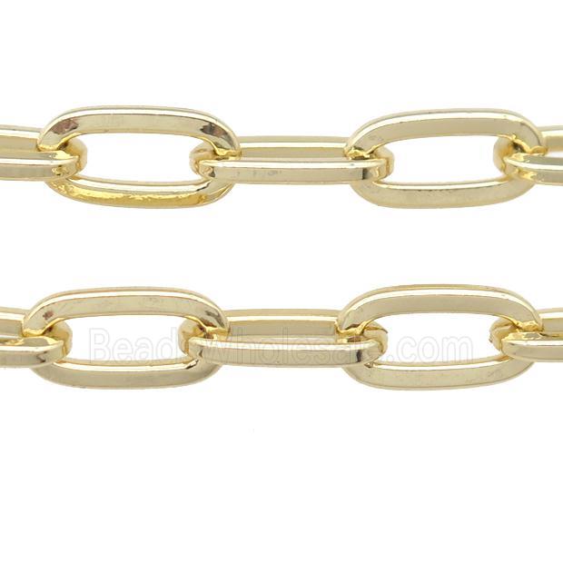 Alloy Paperclip Chain, gold plated