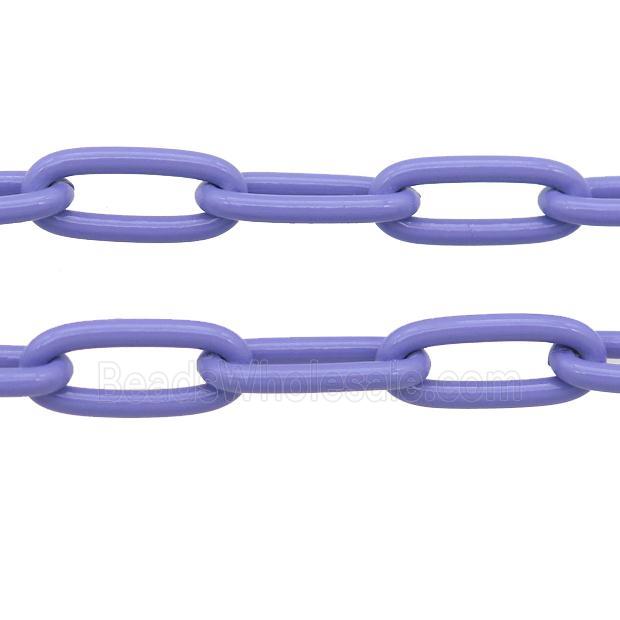 Alloy Paperclip Chain with fire lavender lacquered