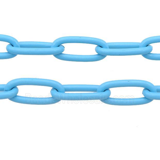 Alloy Paperclip Chain with fire blue lacquered