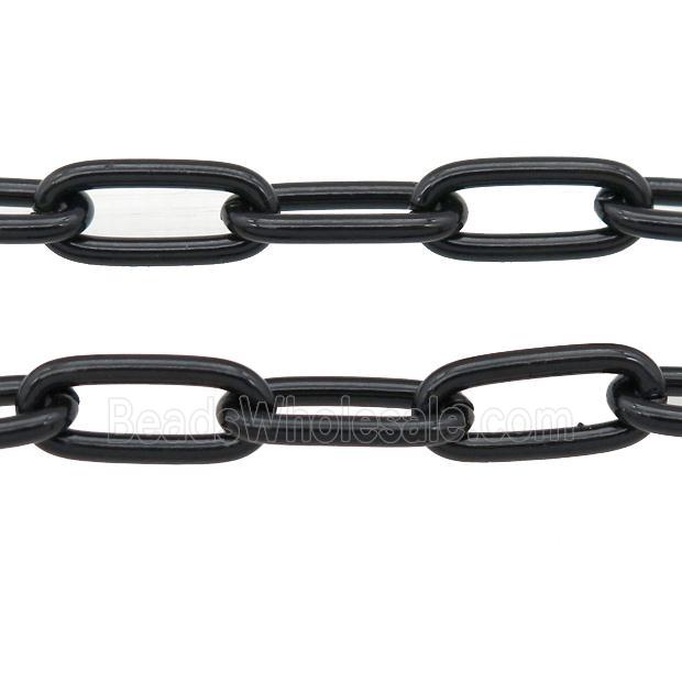 Alloy Paperclip Chain with fire black lacquered