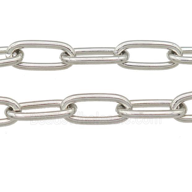 Alloy Paperclip Chain, platinum plated