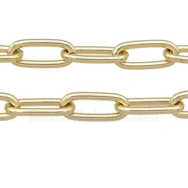 Alloy Paperclip Chain, gold plated